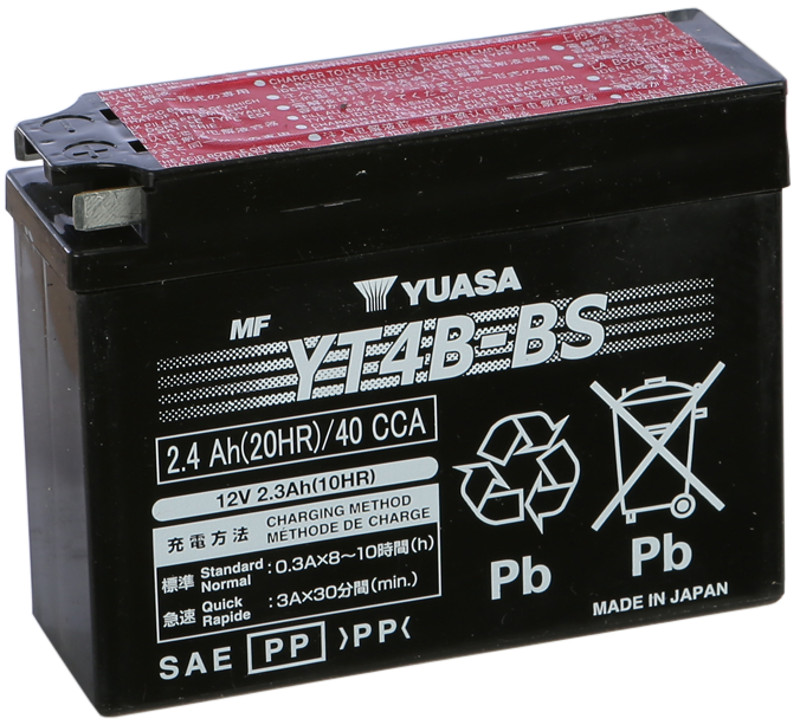 AGM Maintenance Free Battery YT4B-BS - Click Image to Close