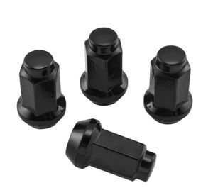 QuadBoss Black Lug Nuts 3/8in-24 TPI 14mm OD Set of 4