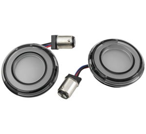 Tracer L.E.D. Front Turn Signal Insert White/Amber with Smoke Lens by Kuryakyn