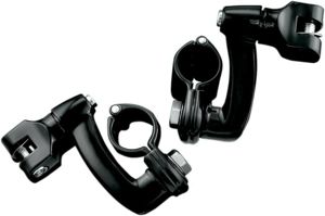Longhorn Offset Peg Mounts 1-1/4" Clamp Black by Kuryakyn
