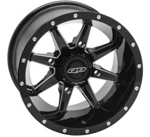 QuadBoss Slicer Wheel Black 14x10 4/137 5+6 Bolt Pattern