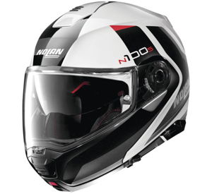 Nolan Helmets N100-5 Hilltop Modular Helmet Metallic White/Black Large