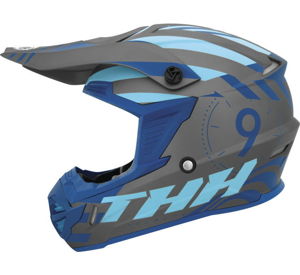 THH T730X Twister Full Face Helmet Gray/Blue Medium