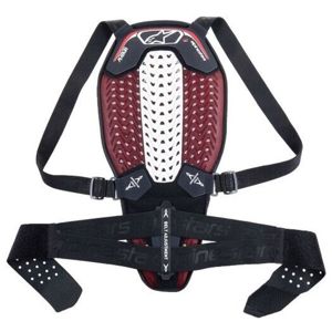 Alpinestars Nucleon Plasma Back Protector with Strap - Black/White, Large - Back waist strap, size Large