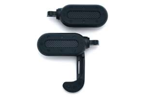Heavy Industry Switchblade Footpegs With Adapter - Satin Black