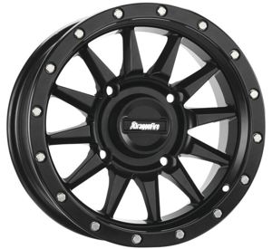 DragonFire Echo Wheel 15x7 4/156 5+2 +10 Machined Black