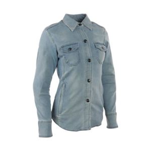 Speed Society Armored Moto Shirt Denim Blue Women's 2XL