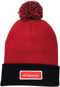 Men's Honda Pom Beanie Red/Black One Size by Factory Effex