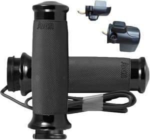 Avon Custom Contour Heated Black Twist Grips 1in Bars - Heated grips for 1" bars on 2023-24 H-D Touring