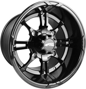 AMS Roll'n 108 Cast Aluminum Wheel 14x10 Black Rear For Can-Am Maverick X3 - 14x10 rear wheel, black, For Can-Am Maverick X3