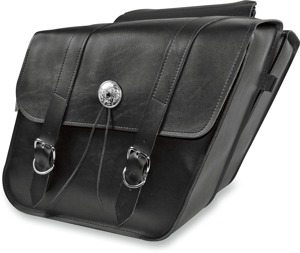 Willie & Max Deluxe Slant Saddlebags Black 14"x12"x5.5"
