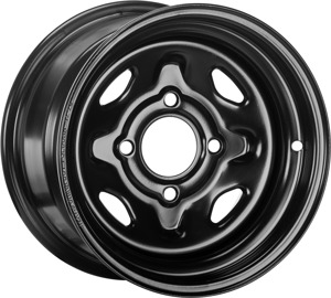 Sedona Steel Wheel 12x7 4/110 4+3 Black Front/Rear ATV/UTV - 12x7 steel wheel, 4/110, black, fits ATV/UTV