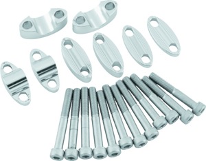 Aluminum Handlebar Risers 7/8in - Silver - Raises handlebars 1", 1-3/16", 1-3/8" or 1-1/2".