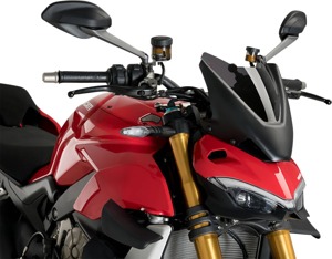 Puig New Generation Windscreen Dark Smoke For Ducati Streetfighter V2 V4 - Dark Smoke windscreen for Ducati Streetfighter V2 V4