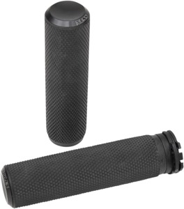 Arlen Ness Knurled Rubber Fusion Series Grips Black