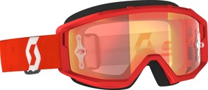 Scott Primal Goggles Red/White Orange Chrome Lens Offroad - Offroad goggles with orange chrome lens, Red/White