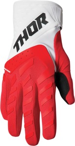 THOR Spectrum Gloves Men's 2XL Red/White - Durable MX gloves with touchscreen tips