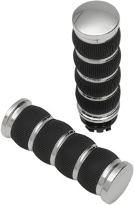 Arlen Ness Cable Style Fusion Series Grips Chrome Ring Leader