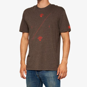100% Astra Tee Brown Heather Large - Men's Cotton Blend