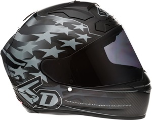 6D ATS-1R Patriot Helmet Black Large - Full face carbon helmet, black, large