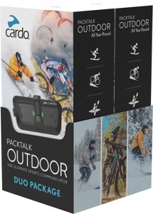Cardo Packtalk Outdoor Duo Black Communication System - Wireless hands-free intercom for outdoor use