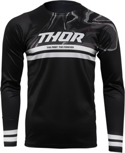 Thor Assist Banger Long-Sleeve MTB Jersey Black/White Men's Medium - Performance MTB jersey, Black/White, Men's Medium