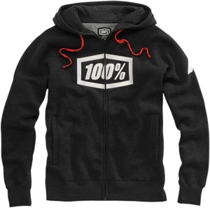 100% Men's Syndicate Zip Hoody, Black, Large