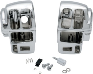 Drag Specialties Chrome Handlebar Switch Housing Kit For Harley-Davidson