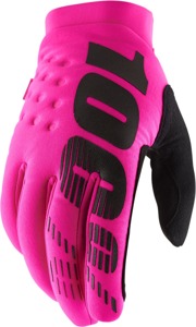100% Men's Brisker Neon Pink Cold-Weather Gloves XL