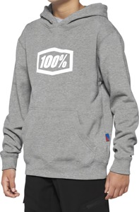 100% Youth Icon Hoody - Heather Gray, Youth Large