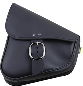Willie & Max Black Leather Swingarm Bag w/ Black Chrome Buckle