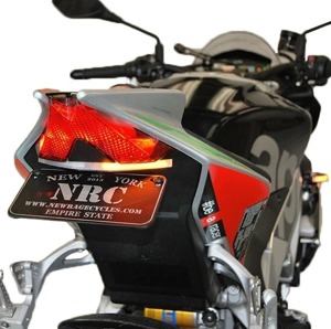 New Rage Cycles Fender Eliminator Kit Black Fits 15-19 Aprilia Tuono 1100 V4