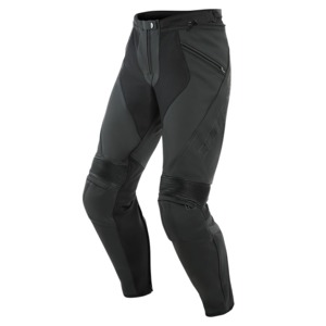 Dainese Pony 3 Leather Pants Perforated Matte Black Size 60 - Perforated leather motorcycle pants, matte black, size 60