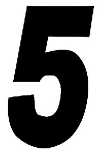 Dirt Digits 7" Black #5 Decal 3-Pack - 7" Black #0 Decal 3-Pack