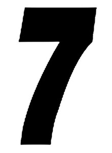 Dirt Digits 7" Black #7 Decal 3-Pack - 7" Black #0 Decal 3-Pack