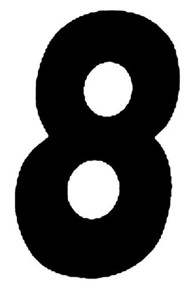 Dirt Digits 7" Black #8 Decal 3-Pack - 7" Black #0 Decal 3-Pack