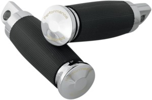 Performance Machine Contour Footpegs Chrome Rubber Wrapped USA Made