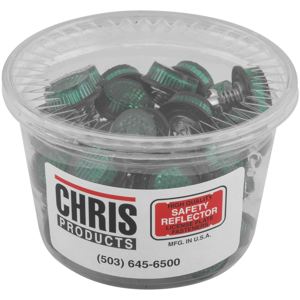 Chris Products Mini Reflectors Green 40 Pack - Green mini reflectors, pack of 40