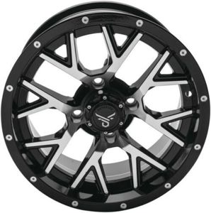 QuadBoss Barbwire 14x7 4/110 Black Machined Wheel
