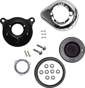 S&S Air Stinger Stealth Air Cleaner Kit Chrome Teardrop For Harley 01-17 EFI