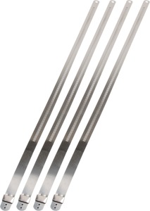 DEI Positive Locking Ties 14 Inch 4 Pack Stainless Steel - High-heat 14 in locking ties, 4 pack, stainless steel