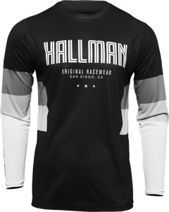 THOR Hallman Differ Draft Jersey Black White XL Men's - Performance jersey, Black/White, XL, Men's
