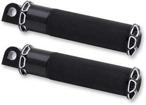 Beveled Fusion Footpegs Black by Arlen Ness