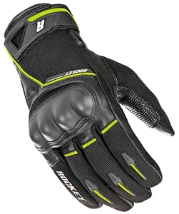 Joe Rocket Super Moto Gloves Mens LG Black Hi-Viz - Mens LG Black Hi-Viz riding gloves