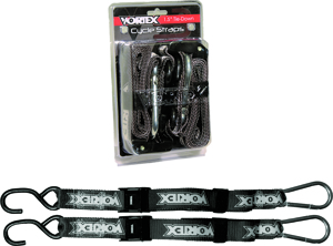 Vortex Racing VTX Tie-Downs 1.5in Black 2 Pack - 1.5in tie-down straps, 990lb capacity, 2 pack, Black