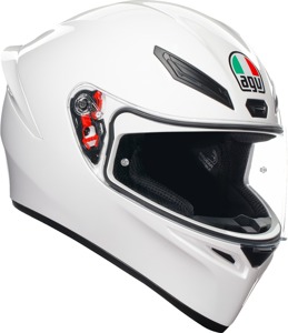 AGV K1 S Solid Full Face Helmet Gloss White Medium - Full face helmet, gloss white, size M, unisex