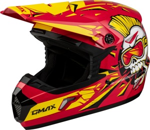 GMAX MX-46Y Unstable Youth Helmet Red/Yellow Medium - Youth offroad helmet, Red/Yellow, Medium