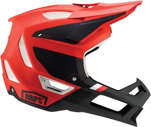 100% Trajecta Fidlock Cargo Helmet Matte Red Fluo Large - Full face MTB helmet, matte red fluo, size L