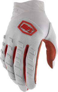 100% Airmatic Gloves Men's Large Orange Silver - Durable MX gloves with TPR wrist closure, size L