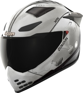 ICON Domain Future Proof Helmet Gray 3XL - Full-face helmet with FRP shell